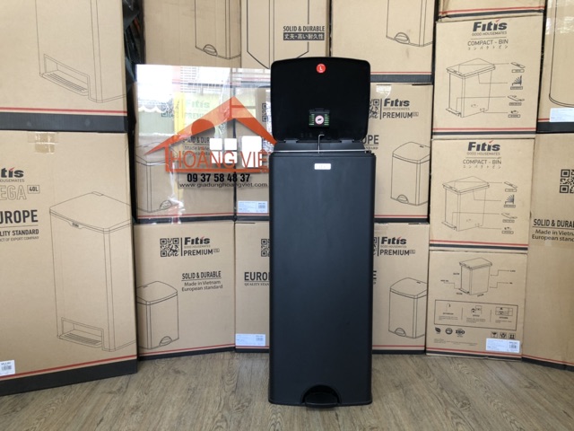 THÙNG RÁC ĐẠP VUÔNG LỚN FITIS SPL1-903 SƠN ĐEN