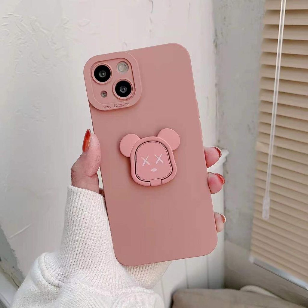 Ốp điện thoại có giá đỡ hình bearbrick thích hợp cho iPhone 11 pro max i11 11pro x xs max ix xr
