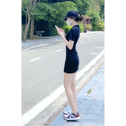 Váy body tay cộc