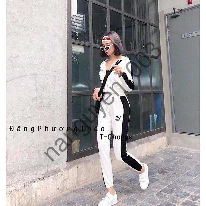 Set bộ thể thao áo dây kéo nón và quần dài 164B1 shop Na Nguyễn