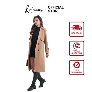 Áo Khoác Măng Tô Dài LECOONG AK19 Chất Liệu Kaki Cao Cấp