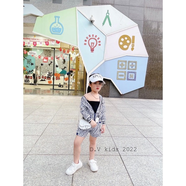 Set đi ỏ 3 chi tiết mũ liền cho bé gái