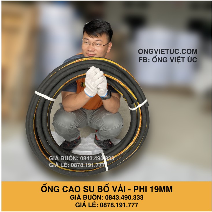 Ống cao su bố vải Việt Úc Phi 19mm - Cuộn 20m  - hàng chính hãng KT