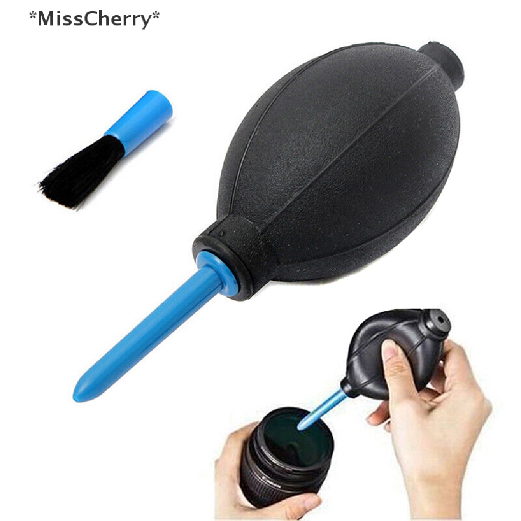Dụng Cụ Thổi Bụi Vệ Sinh Ống Kính Máy Ảnh Kỹ Thuật Số Bằng Cao Su Cầm Tay + Cọ