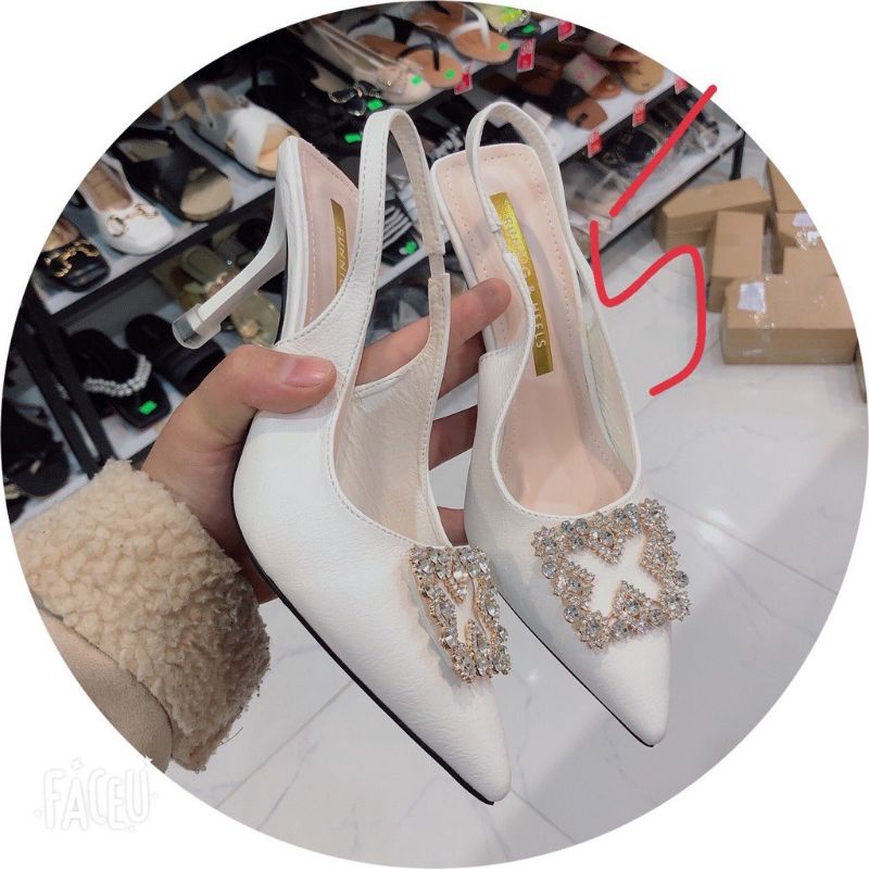 Cao Gót Đính Đá Da Nì Sang Chảnh