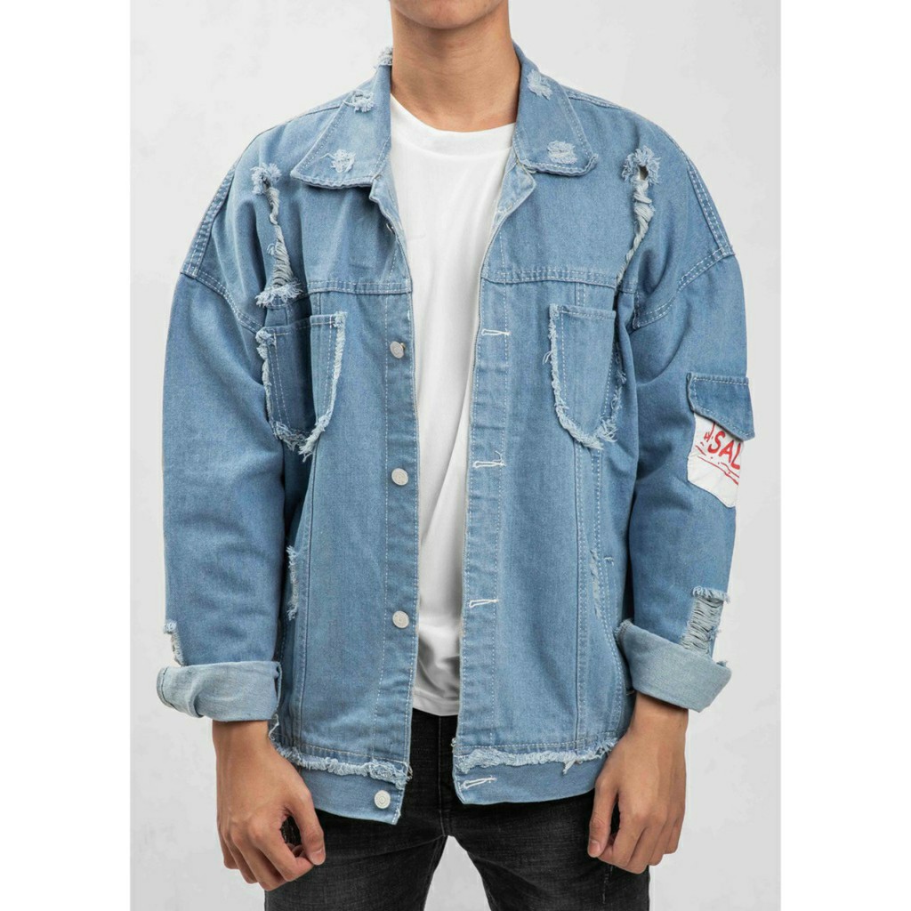 ÁO KHOÁC JEAN PHỐI CHỮ CAO CẤP, ÁO KHOÁC NAM TRẺ TRUNG NĂNG ĐỘNG CÁ TÍNH