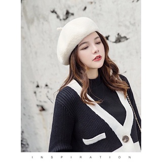 Mũ nồi beret lông thỏ cao cấp sịn mịn
