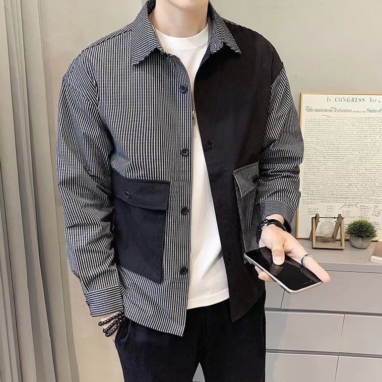 Áo Sơ Mi Nam Dài Tay Dáng Rộng Thời Trang Hàn Quốc