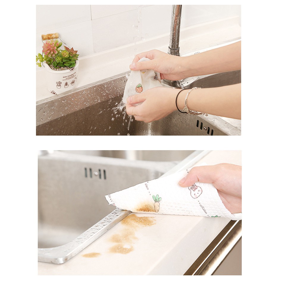 [Size Lớn] 1 Cuộn Giấy Lau Bếp Đa Năng 25x25cm Có Thể Giặt Được - Dumi Shop
