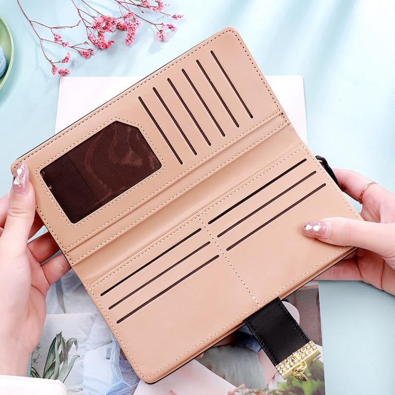 Ví cầm tay nữ da mềm trơn khóa gập móc lá xinh xắn giá rẻ  tuixinh5555 JAL98