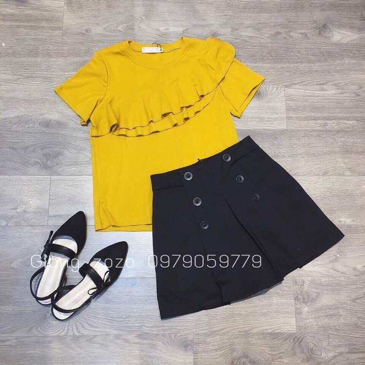 quần giả váy chữ A viền cúc _quần váy công sở | BigBuy360 - bigbuy360.vn