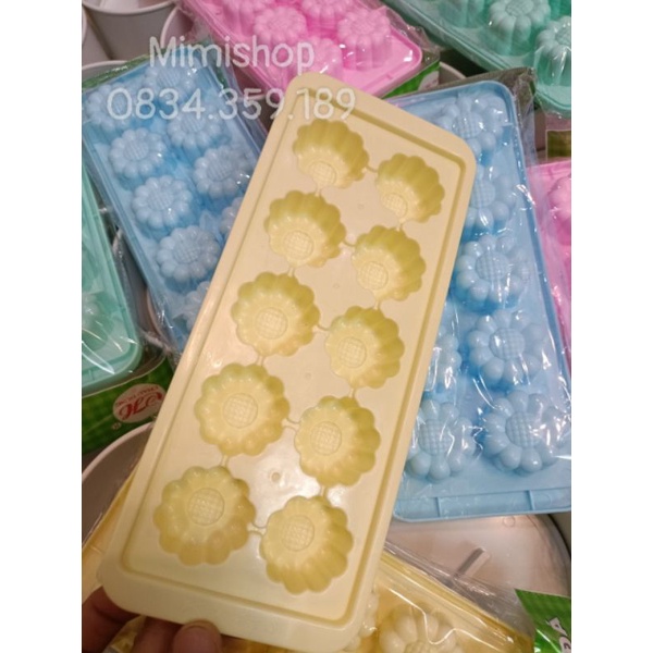 Khuộ thạch rau câu, bánh da lợn, làm đá hình hoa cúc hoạ mi
