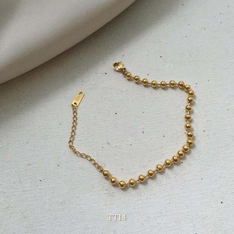 [KHÔNG ĐEN GỈ] Vòng tay Titan hạt bi phong cách unisex đơn giản basic Mely TT14
