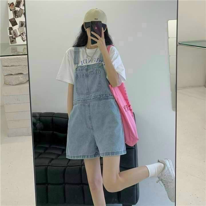 QUẦN YẾM JEAN nữ QJ03❤️ Quần Sooc Jean Denim dạng yếm dáng ngắn Ulzzang Hàn Quốc Molly Fashion