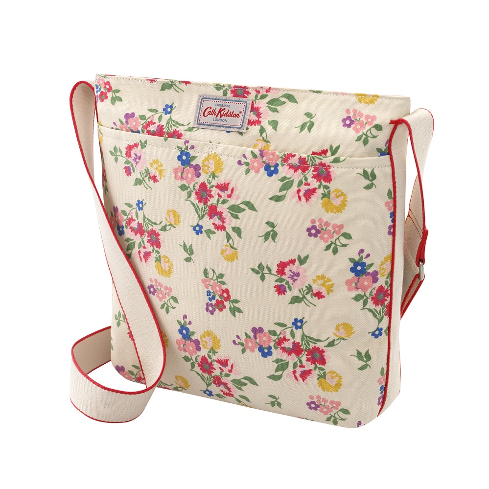 Cath Kidston - Túi đeo chéo Zipped Messenger Bag Summer Floral - 1001983 - Warm Cream