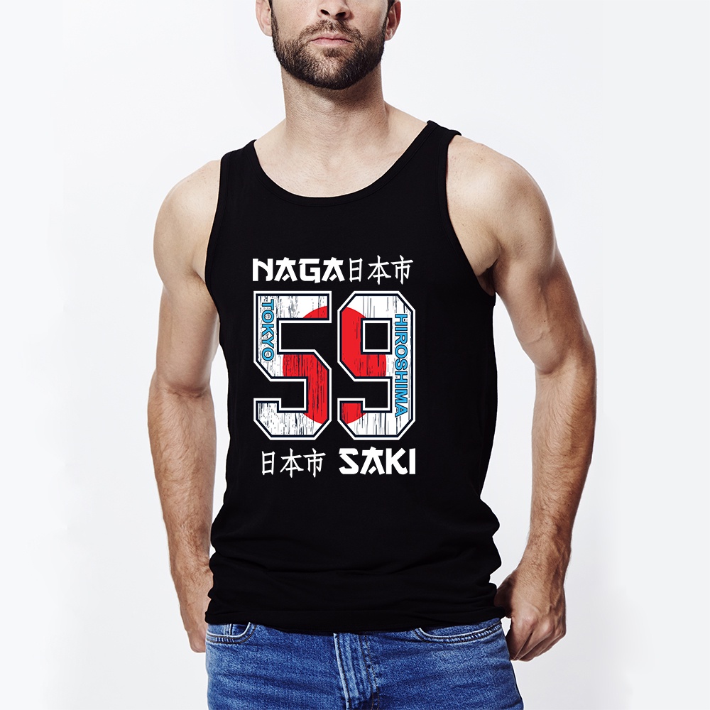 Áo Tank top thể thao HTFashion in hình japan