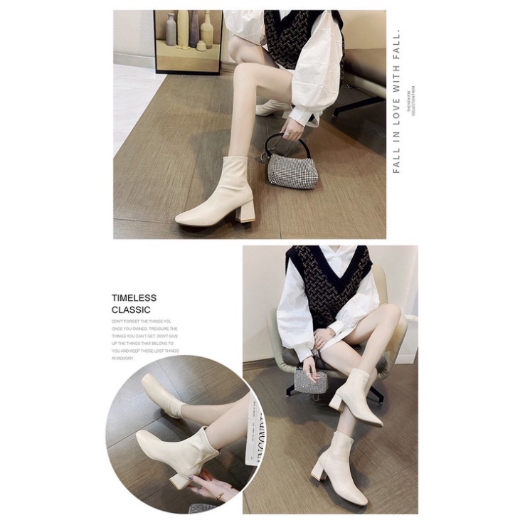 Boots nữ da mềm ôn sát cổ chân - hàng QUẢNG CHÂU cao cấp.