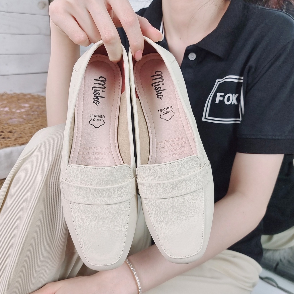 Giày mọi đế bằng da thật 1060