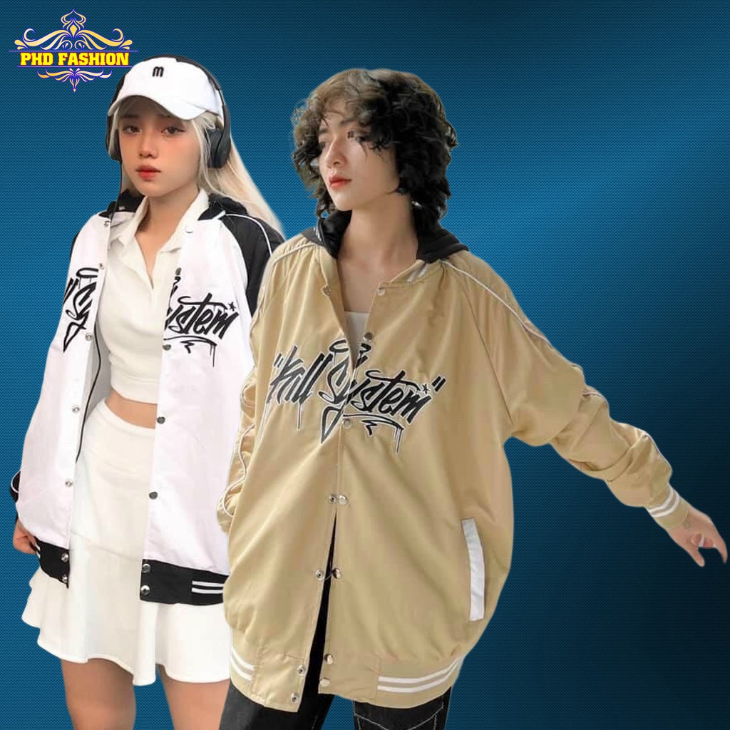Áo khoác bomber unisex chất dù 2 lớp cao cấp không bong tróc chất vải mịn không xù lông, cam kết video kèm ảnh chụp | BigBuy360 - bigbuy360.vn