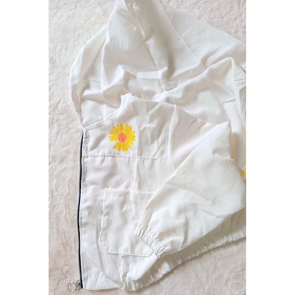 [Siêu sale sốc] Áo khoác bombers nhung tăm in hoa cúc cute BBQ RumHana | BigBuy360 - bigbuy360.vn