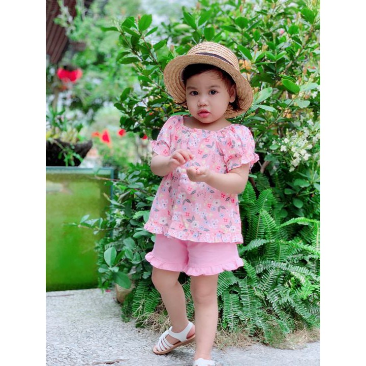 Bộ Mia Kids cúc dọc hoa HỒNG