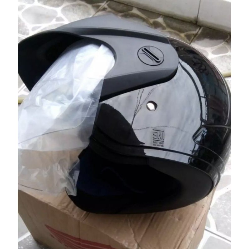 Nón bảo hiểm 3/4 nam nữ  Honda đen bóng