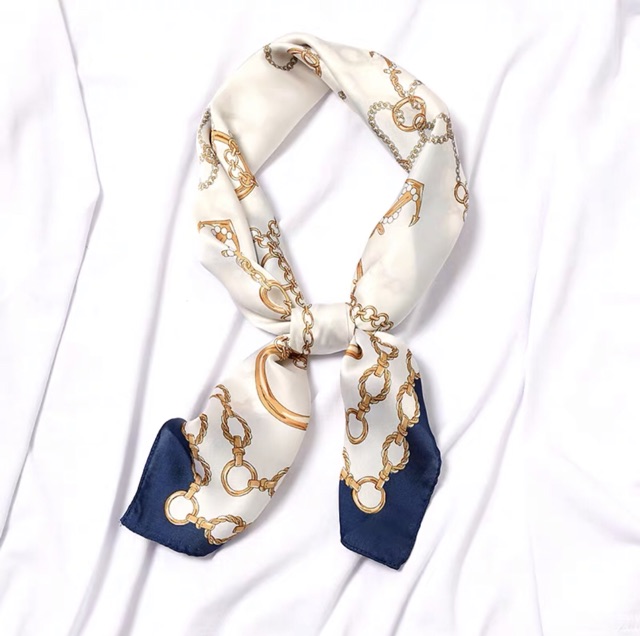 Khăn turban lụa vuông choàng cổ ( có thể quấn thành áo) size 70cm) - Maben