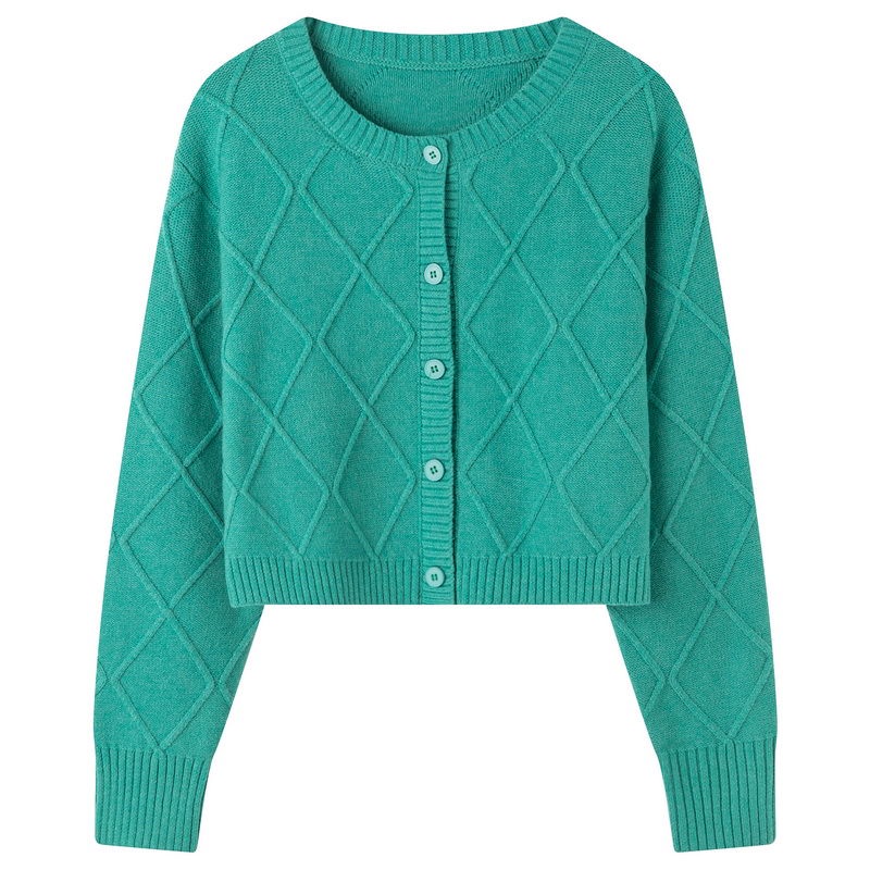 Áo Khoác Cardigan Dệt Kim Dáng Rộng Màu Xanh Lá Thiết Kế Mới Thời Trang Theo Phong Cách Hàn Quốc Cho