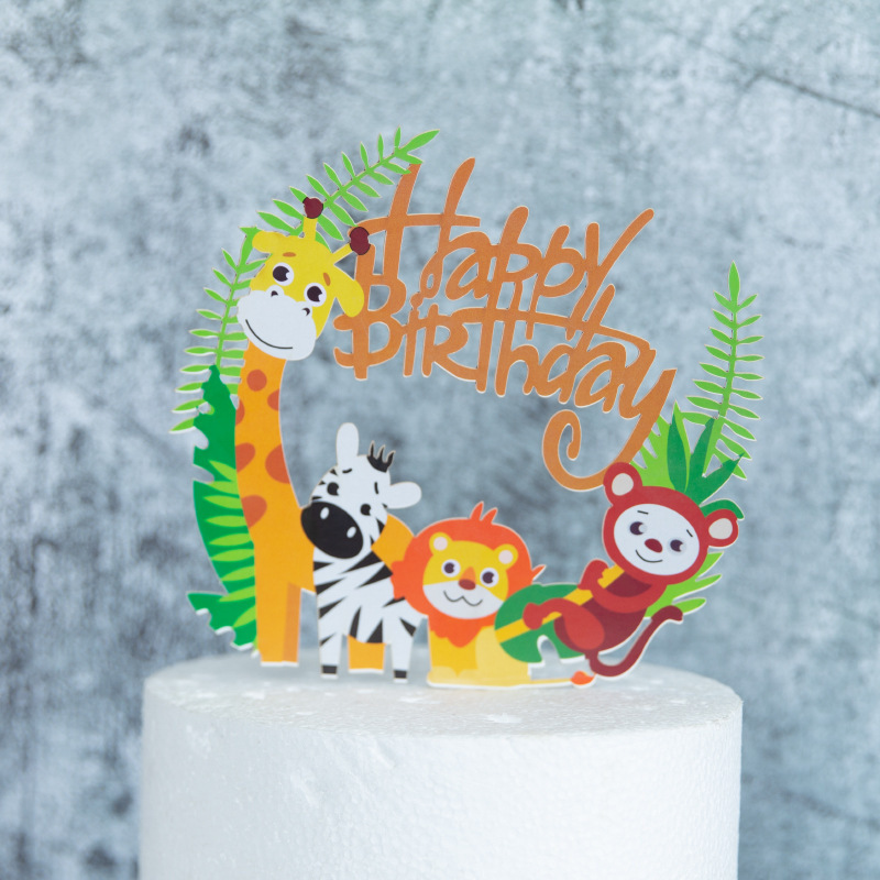 Phụ Kiện Trang Trí Bánh Cupcake Hình Động Vật Hoạt Hình Dễ Thương