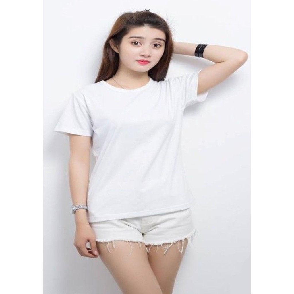 Áo thun nữ cổ tròn trắng Size XL,XXL,XXXL vải dày mịn form rộng Kabuto