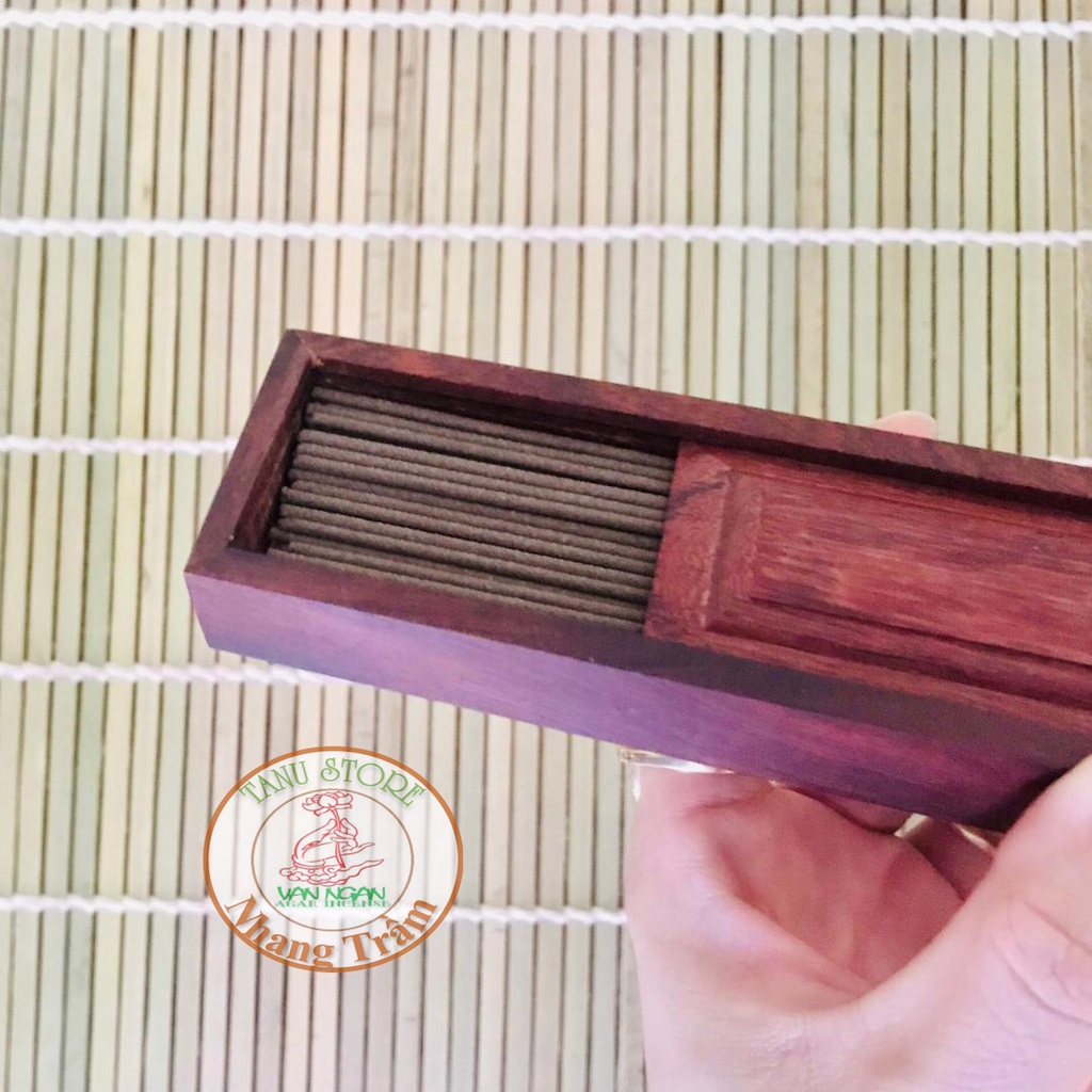 Hộp gỗ 2 chức năng bằng gỗ Hương- vừa bảo quản nhang trầm vừa dùng cắm đốt nhang trầm- Tanu Store