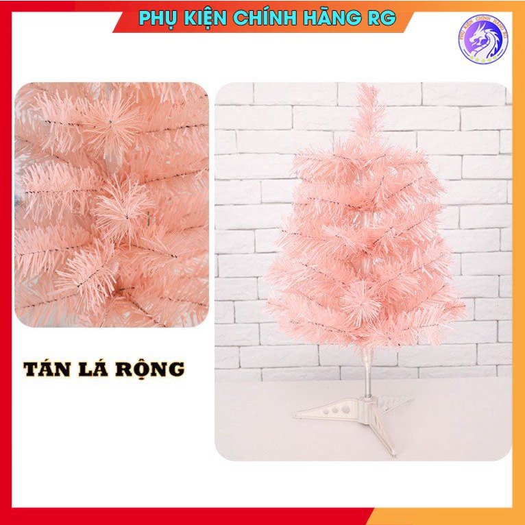 Cây thông noel màu hồng mini để bàn tặng kèm bộ phụ kiện trang trí quả châu cực hot đón giáng sinh