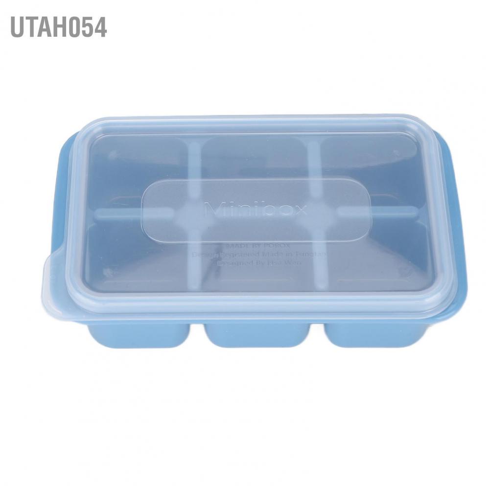 Utah054 3Pcs 6 Grids Food Grade Quadrate Ice Cubes Mold Ball Making with Cover for Home