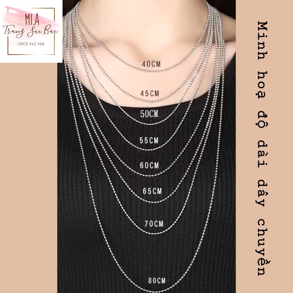 Dây chuyền nữ vòng cổ nữ Bạc Ý S925 miễn phí xi kim cao cấp D0036| Mi.A trang sức bạc