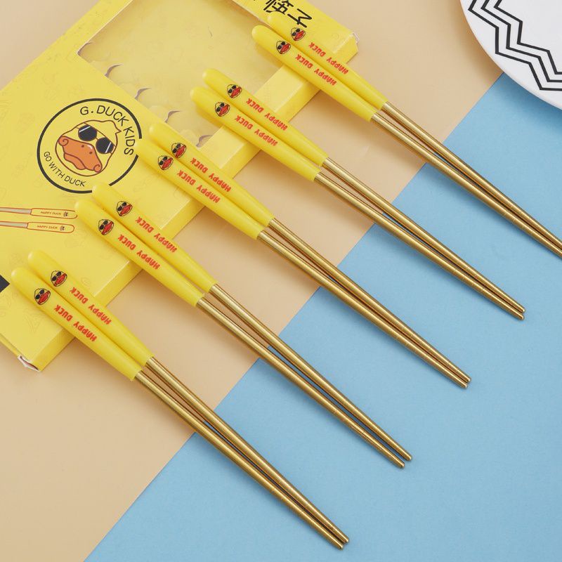 BỘ 5 ĐÔI ĐŨA  vịt vàng G.DUCK tiện lợi, sang trọng-ladobi