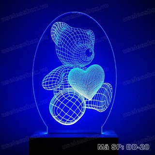 Đèn ngủ 3D hình gấu bông