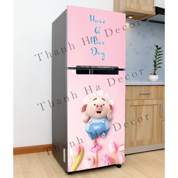 Decal dán Tủ Lạnh Pig 2022 chất liệu cao cấp