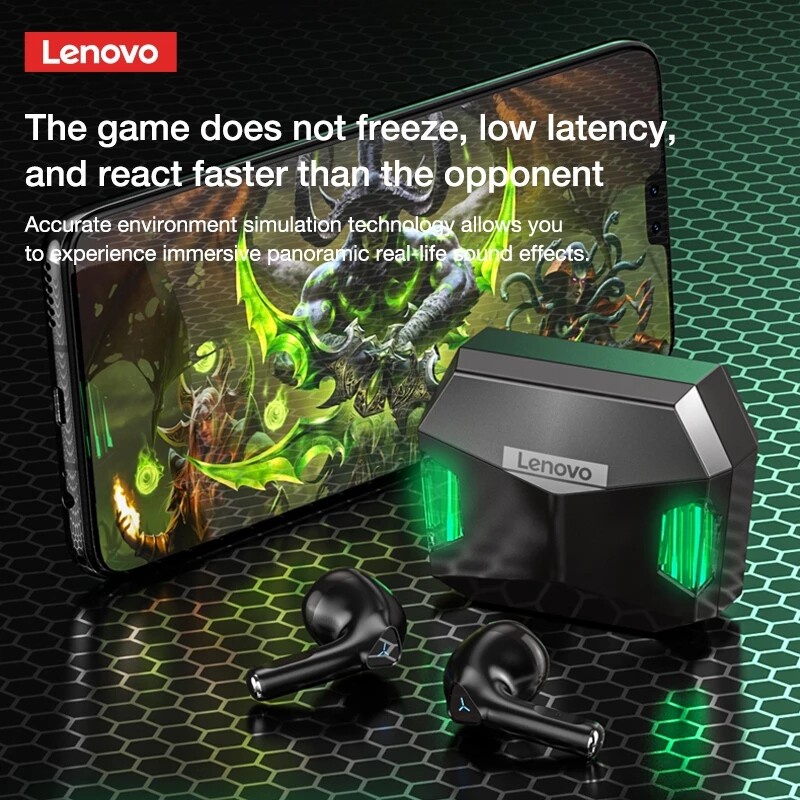 Tai nghe nhét tai chơi game LENOVO GM5 TWS bluetooth 5.0 âm thanh chất lượng HD chống nước giảm ồn tích hợp mic cao cấp