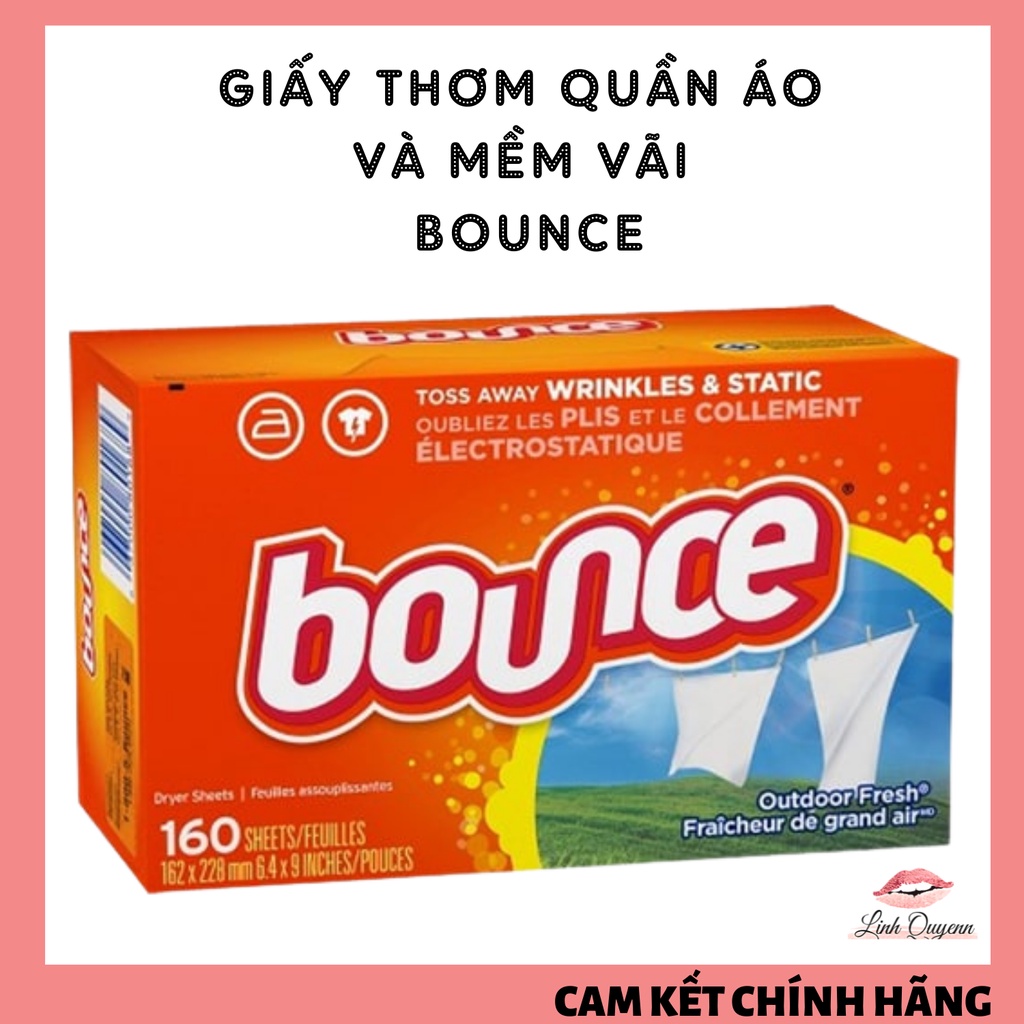 Giấy thơm quần áo Bounce và làm mềm vải CHÍNH HÃNG USA
