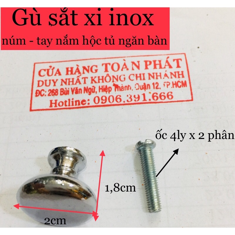 [Combo 3 cái] Gù inox| núm ngăn tủ inox| tay nắm tròn xi inox