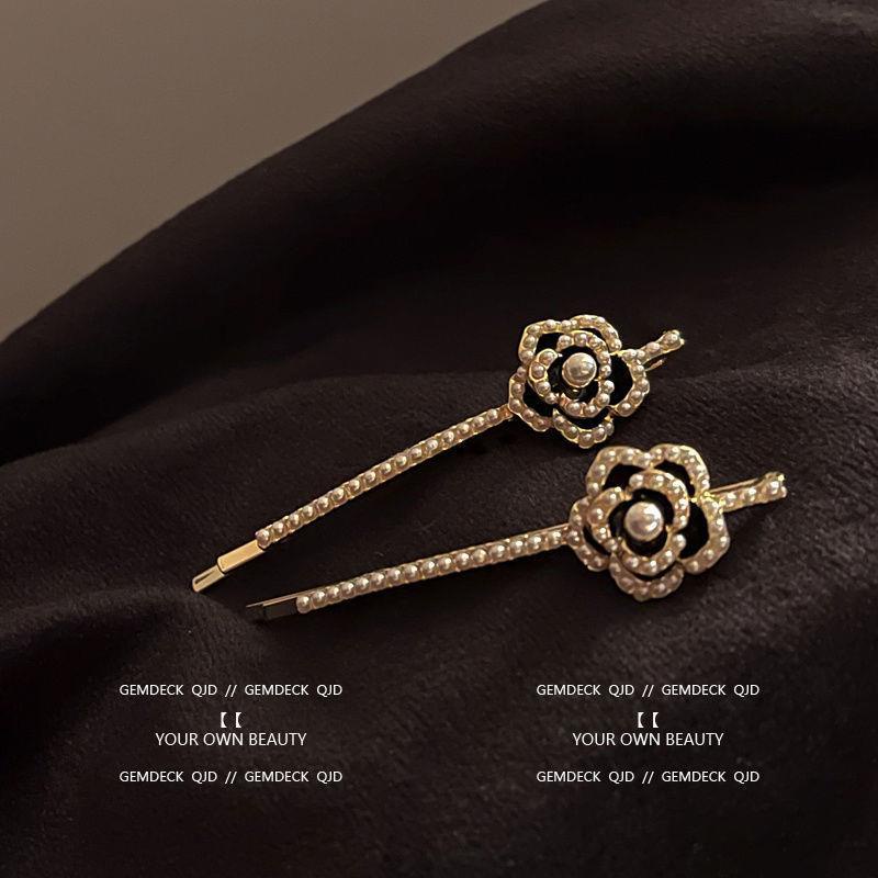 Kẹp Tóc Hình Hoa Trà Đính Ngọc Trai Phong Cách Retro Pháp