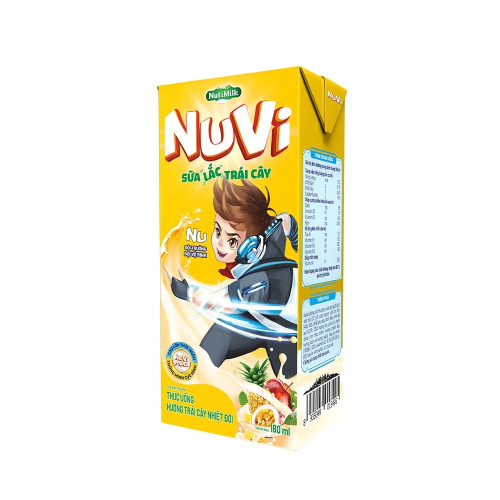 Thùng 48 hộp NuVi TU hương Trái Cây Nhiệt Đới SLTC hộp 180ml /hộp