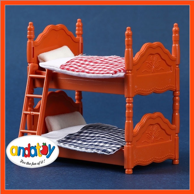 Mô hình giường ngủ mini dùng trang trí nhà búp bê ANDATOY AD967