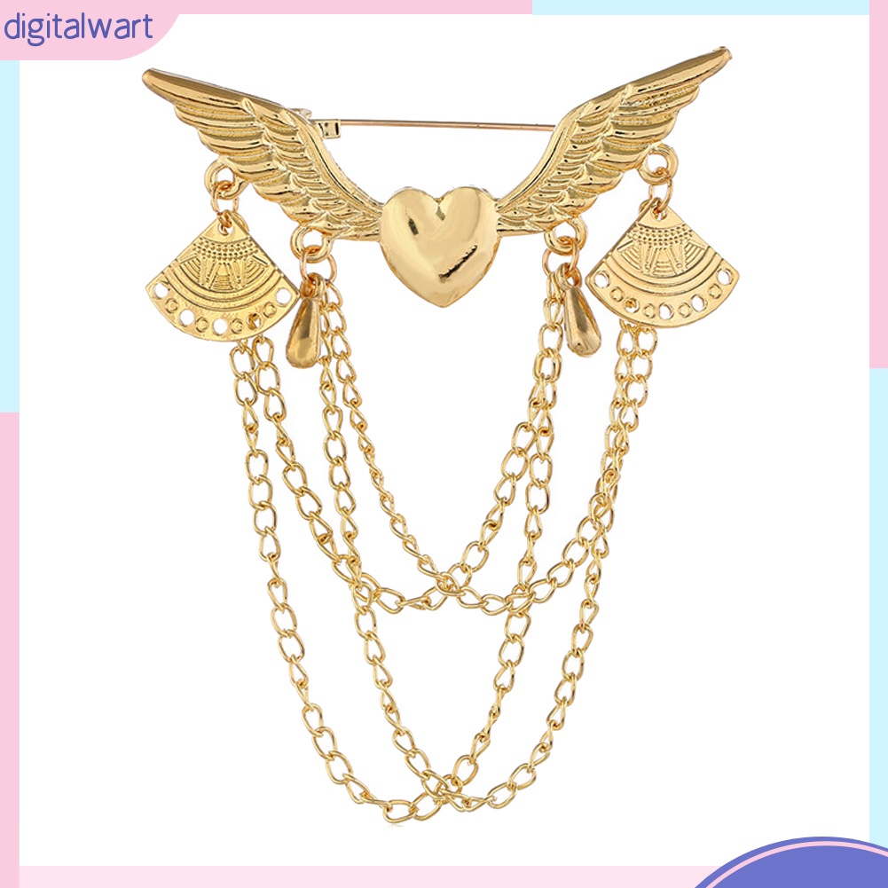 Ghim cài áo dáng dài thiết kế cánh thiên thần phong cách retro