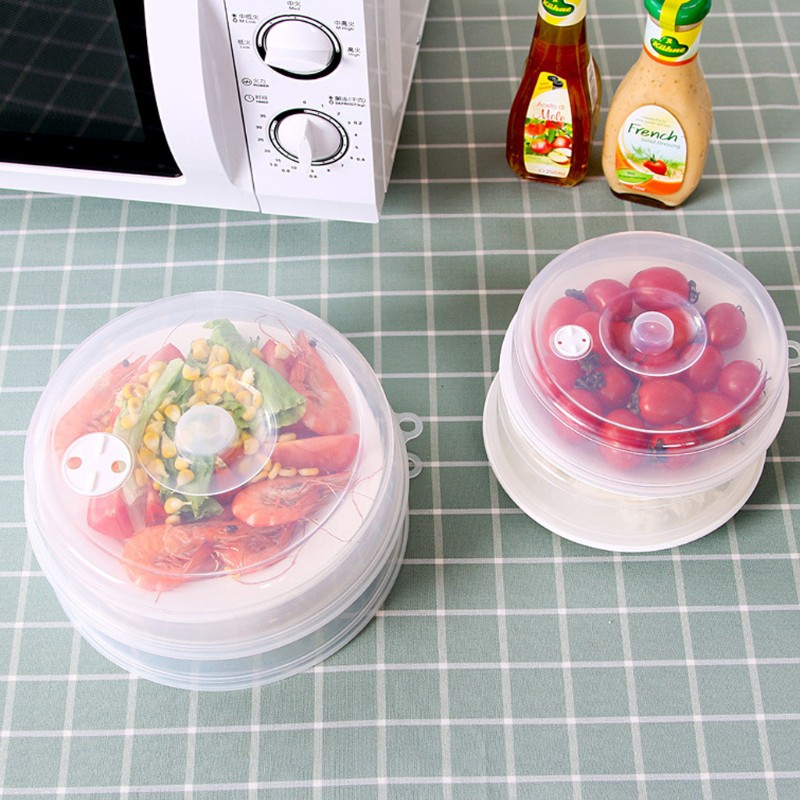 SYD Plastic Microwave Plate Cover Clear Steam Vent Splatter Lid Food Dish Kitchen Tools photo storage box 5x7