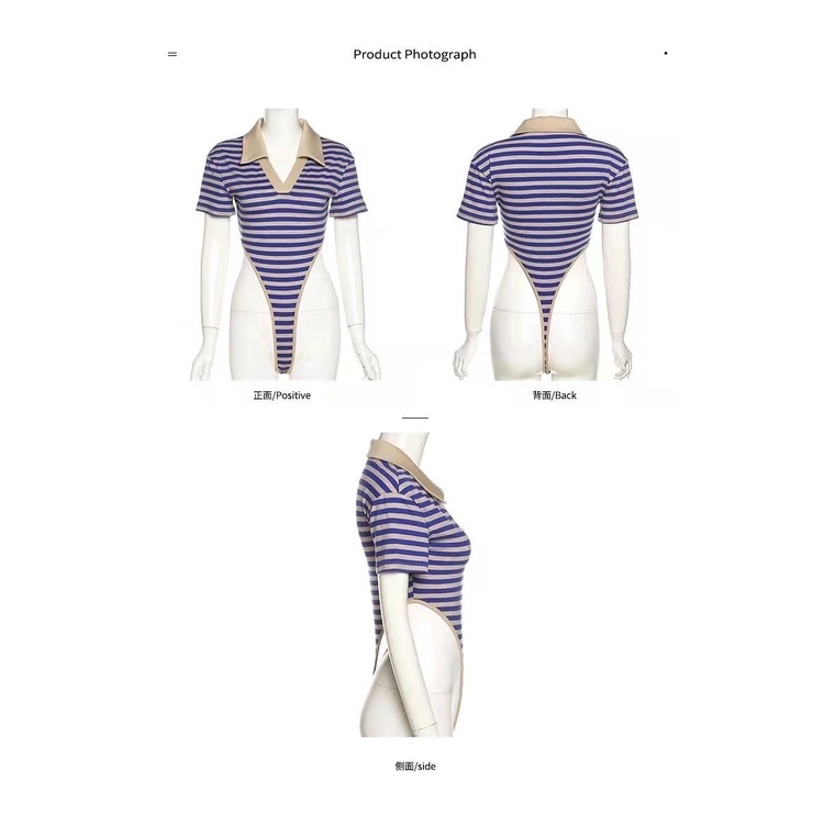 Áo liền quần MMIOT Y2K cổ chữ V tay ngắn cổ bẻ họa tiết kẻ sọc phong cách Anh quốc thời trang mùa hè 2023 cho nữ