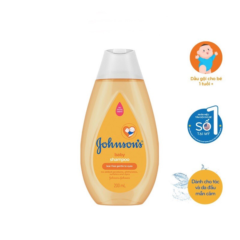 200ml - Dầu gội Johnson's Baby Shampoo dành cho tóc da dầu và mẫn cảm