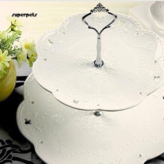 Đĩa 2 tầng bằng sứ vuông - tròn