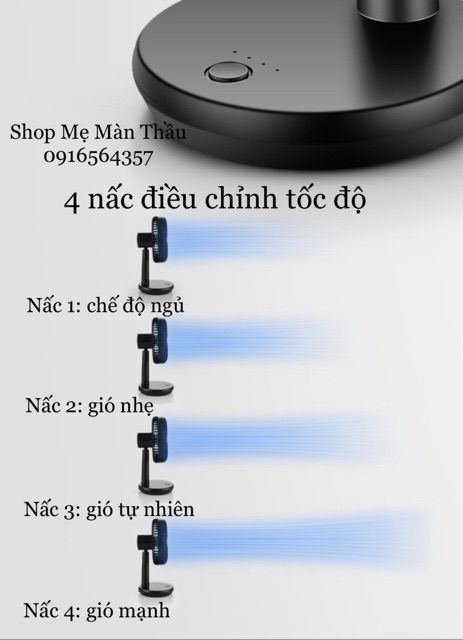 Quạt sạc tích điện mini chuẩn nội địa Trung hàng loại 1