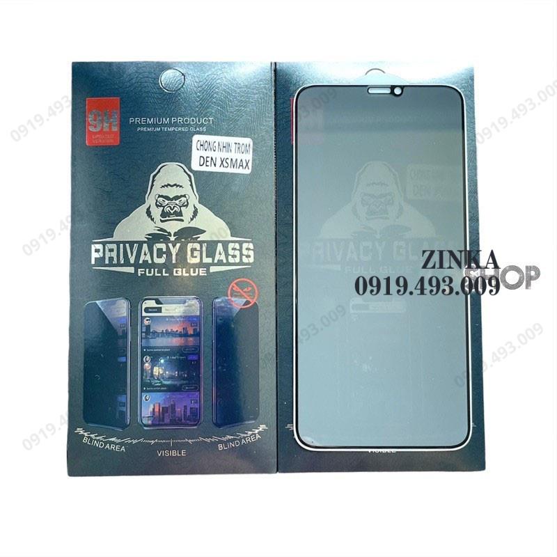 Kính cường Lực kính Chống Nhìn Trộm Full Màn Hình iphone 6G/7G/8G/6P/7P/8P/X/XR/XS/XSM/11/11PRO/11PROMAX/12PRO/12PROMAX